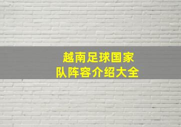 越南足球国家队阵容介绍大全