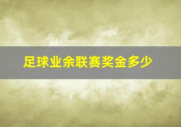 足球业余联赛奖金多少