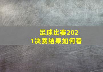 足球比赛2021决赛结果如何看