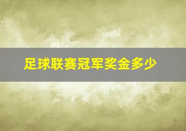 足球联赛冠军奖金多少