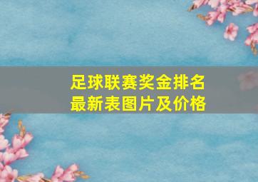 足球联赛奖金排名最新表图片及价格