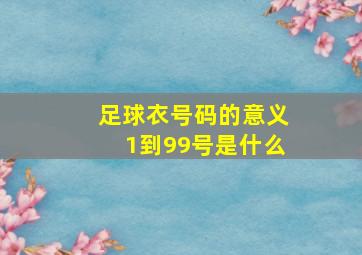 足球衣号码的意义1到99号是什么