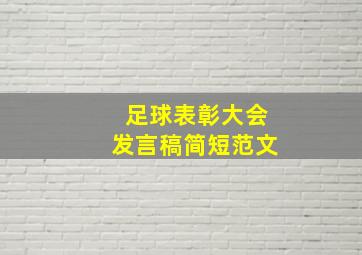 足球表彰大会发言稿简短范文