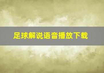 足球解说语音播放下载