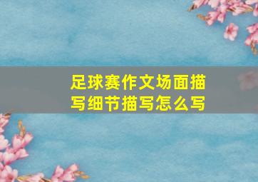 足球赛作文场面描写细节描写怎么写