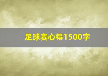 足球赛心得1500字