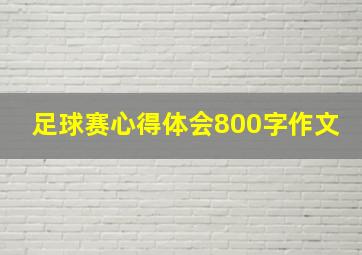 足球赛心得体会800字作文