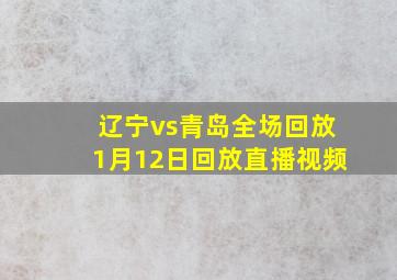 辽宁vs青岛全场回放1月12日回放直播视频