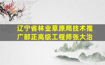 辽宁省林业草原局技术推广部正高级工程师张大治