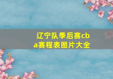 辽宁队季后赛cba赛程表图片大全