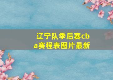 辽宁队季后赛cba赛程表图片最新