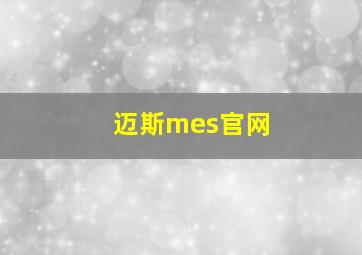 迈斯mes官网