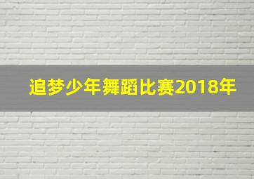 追梦少年舞蹈比赛2018年