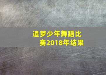 追梦少年舞蹈比赛2018年结果