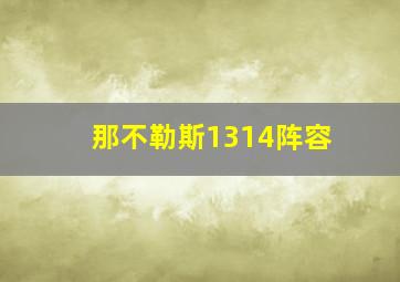 那不勒斯1314阵容