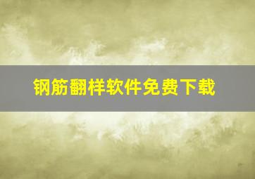 钢筋翻样软件免费下载