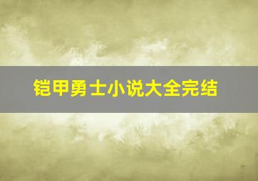 铠甲勇士小说大全完结