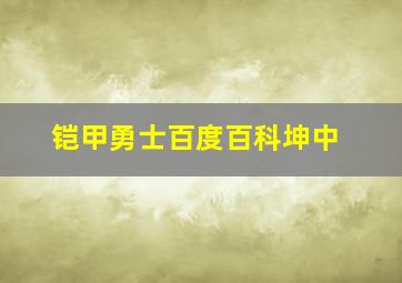 铠甲勇士百度百科坤中