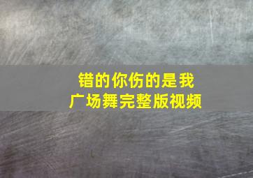 错的你伤的是我广场舞完整版视频