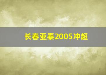 长春亚泰2005冲超