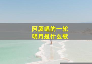 阿厦唱的一轮明月是什么歌