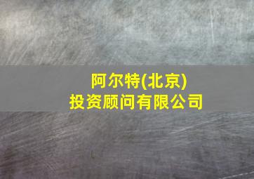 阿尔特(北京)投资顾问有限公司