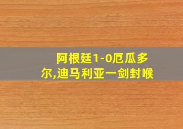 阿根廷1-0厄瓜多尔,迪马利亚一剑封喉