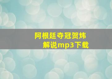 阿根廷夺冠贺炜解说mp3下载