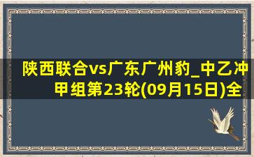 陕西联合vs广东广州豹_中乙冲甲组第23轮(09月15日)全场录像