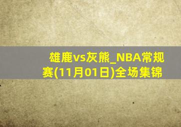 雄鹿vs灰熊_NBA常规赛(11月01日)全场集锦