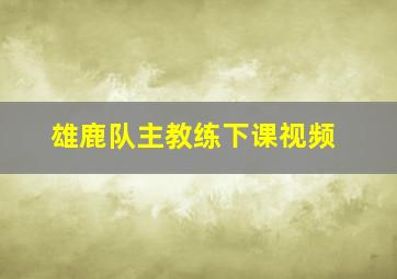 雄鹿队主教练下课视频