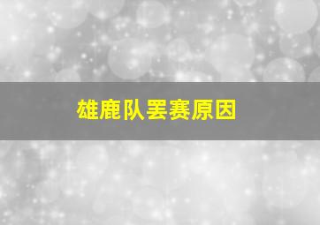 雄鹿队罢赛原因