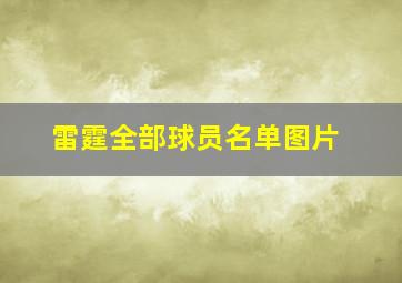 雷霆全部球员名单图片