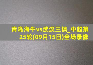 青岛海牛vs武汉三镇_中超第25轮(09月15日)全场录像