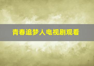 青春追梦人电视剧观看