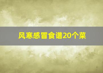 风寒感冒食谱20个菜