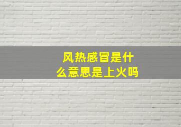 风热感冒是什么意思是上火吗