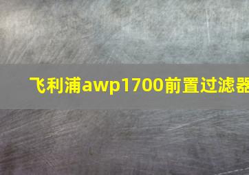 飞利浦awp1700前置过滤器