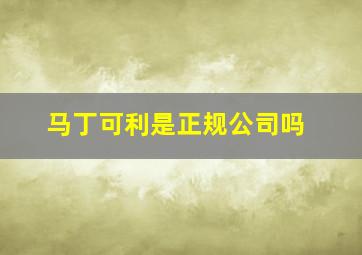 马丁可利是正规公司吗