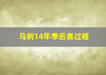 马刺14年季后赛过程