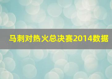 马刺对热火总决赛2014数据