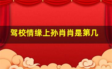 驾校情缘上孙肖肖是第几