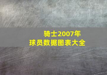 骑士2007年球员数据图表大全