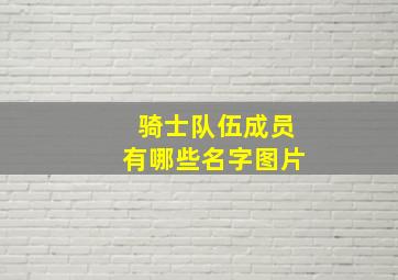 骑士队伍成员有哪些名字图片