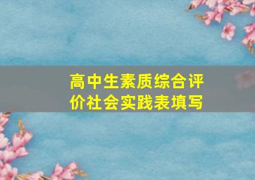 高中生素质综合评价社会实践表填写