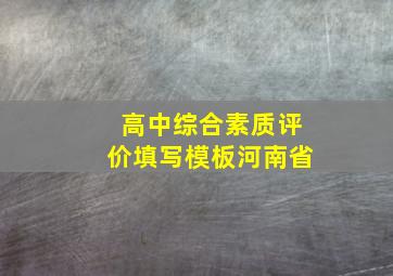 高中综合素质评价填写模板河南省