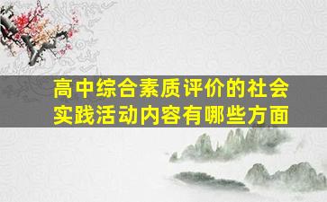 高中综合素质评价的社会实践活动内容有哪些方面