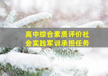 高中综合素质评价社会实践军训承担任务