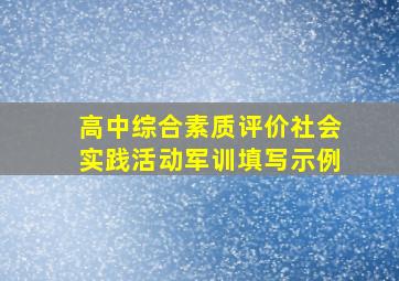 高中综合素质评价社会实践活动军训填写示例