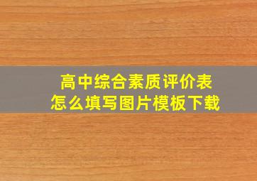 高中综合素质评价表怎么填写图片模板下载